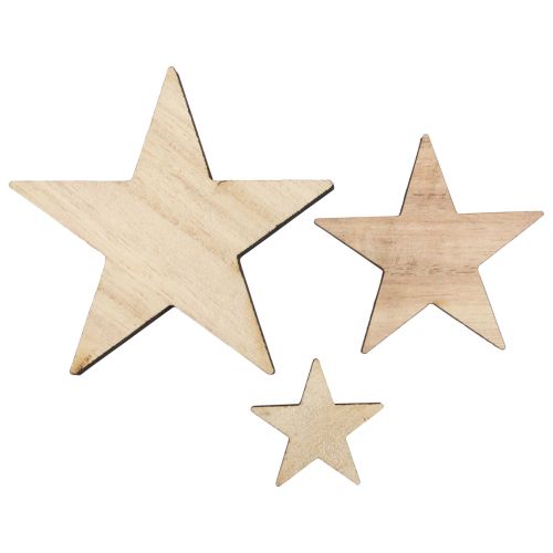 Artikel Trästjärnor dekoration scatter dekoration Jul natur 3/5/7cm 29 st