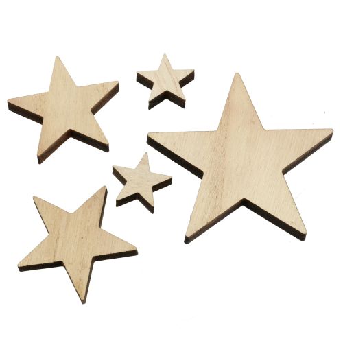 Floristik24 Julträstjärnor mix natur 2,5cm - 7,5cm 40st