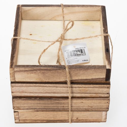 Artikel Träbricka, rustik design, perfekt för hem- eller kontorsdekoration, 15 cm, 4 stycken