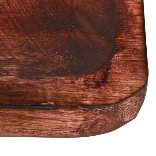 Artikel Träbricka dekorativ bricka rektangulär mörkbrun glaserad 30×25cm