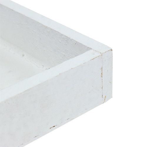 Artikel Träbricka vit bricka kvadratisk 14cm × 14cm × 3cm 5st