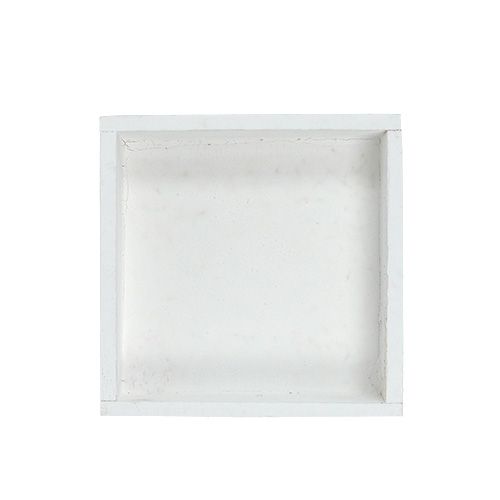 Artikel Träbricka vit bricka kvadratisk 14cm × 14cm × 3cm 5st