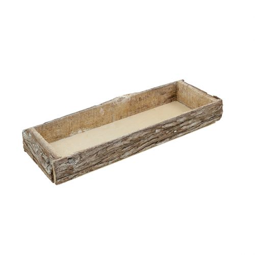 Floristik24 Träbricka med trädbark dekorativ bricka naturlig 40×15×5cm 3st