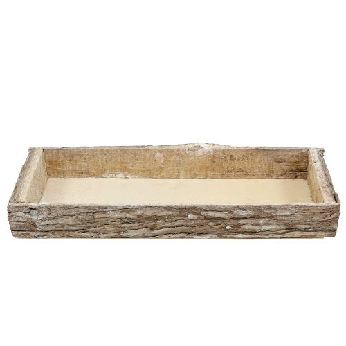 Artikel Träbricka med trädbark dekorativ bricka naturlig 40×15×5cm 3st
