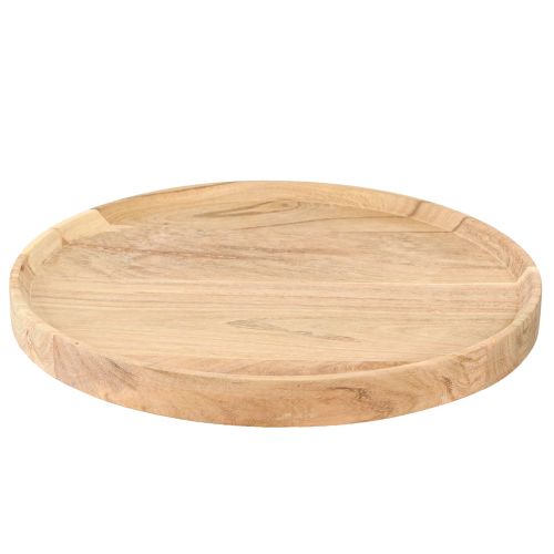 Artikel Rund träbricka av naturligt akaciaträ Ø30cm H2,5cm