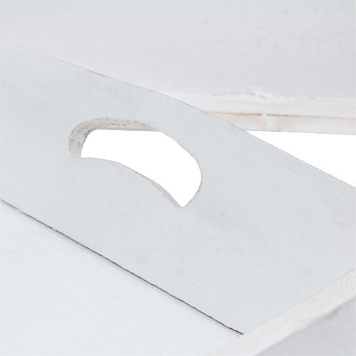 Floristik24 Träbricka 2-set 42x28 / 35,5x24cm vit