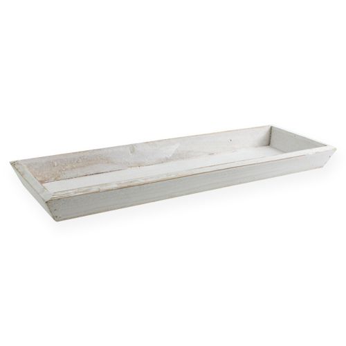 Floristik24 Träskål vit 35cm x 11cm