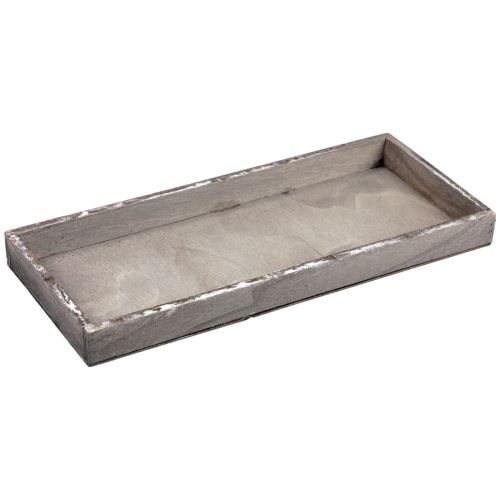 Floristik24 Träbricka vintage fyrkantig dekorativ bricka trägrå 35×15×3cm