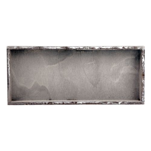 Floristik24 Träbricka vintage fyrkantig dekorativ bricka trägrå 35×15×3cm