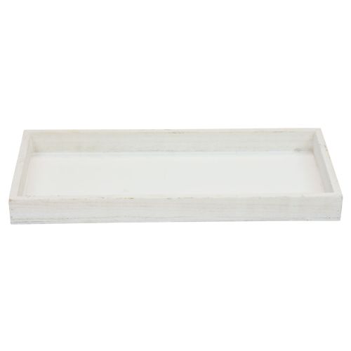 Floristik24 Träbricka vit dekorativ bricka shabby chic trä 35×15×3cm