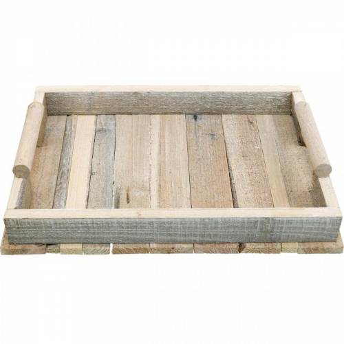 Floristik24 Dekorativ bricka, trädekoration, träbricka, bordsdekoration 37,5cm