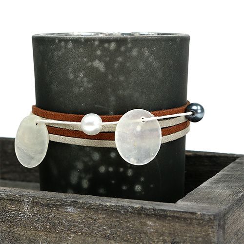 Floristik24 Träbricka med 3 värmeljusglasögon grå, silver