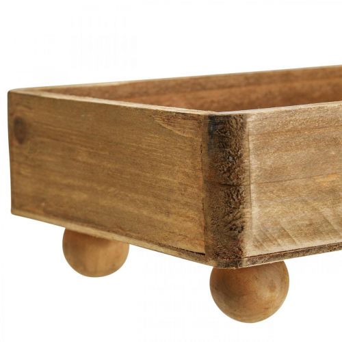 Floristik24 Träbricka Rektangulär dekorativ bricka med fötter 34×14×7cm