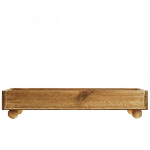 Floristik24 Träbricka Rektangulär dekorativ bricka med fötter 34×14×7cm