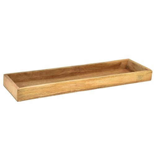 Träbricka dekorativ bricka trä naturligt mangoträ 50x14x4cm