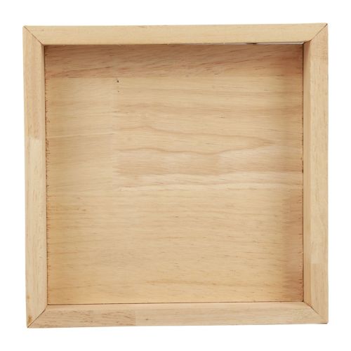 Floristik24 Träbricka dekorativ bricka trä fyrkantig natur 25×25×3,5cm