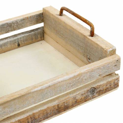 Floristik24 Träbricka med handtag fyrkantiga 30×30/24×24/18×18cm set om 3