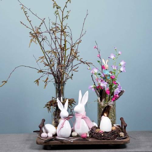 Floristik24 Träbricka med metallhandtag brun 45cm x 27,5cm H11cm