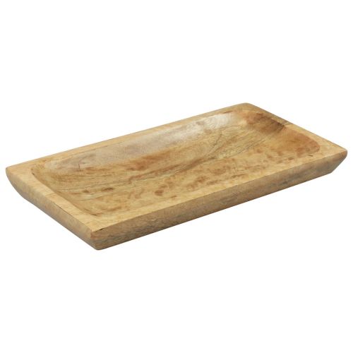 Floristik24 Träbricka rektangulär naturligt mangoträ 25x13x2,5cm