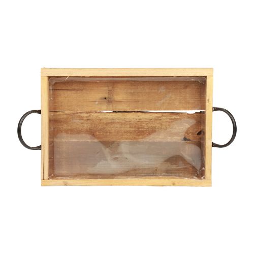 Artikel Träbricka med handtag dekorativ bricka natursvart 35×22,5cm