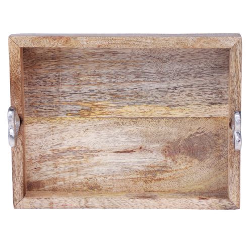 Floristik24 Träbricka med handtag Bricka med hjärtan natur 26×20×7,5cm