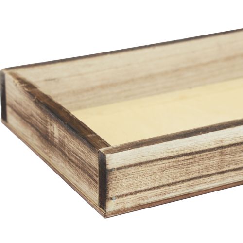 Floristik24 Träbricka flammad dekorativ bricka bordsdekoration rustik 30×15×3cm