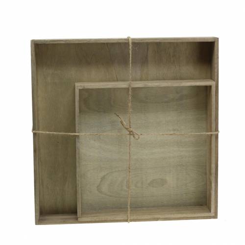 Floristik24 Träbricka naturset om 2 kvadrat 40x40/30x30cm