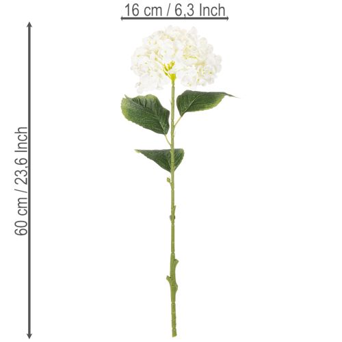 Konstgjord hortensia med lång stjälk, konstgjord blomma, 60 cm | Floristik24.se