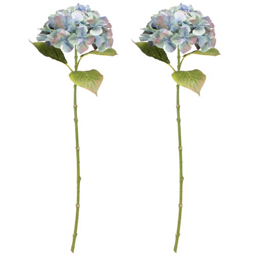 Artikel Hortensia Konstblomma Blå Violett Ø18cm L69cm 2st