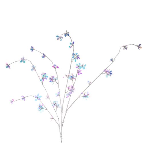 Konstgjord, delikat blommande gren med skimrande blommor, 98 cm