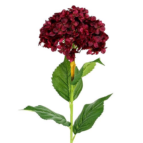 Artikel Hortensia konstgjord mörkröd 80cm 1st