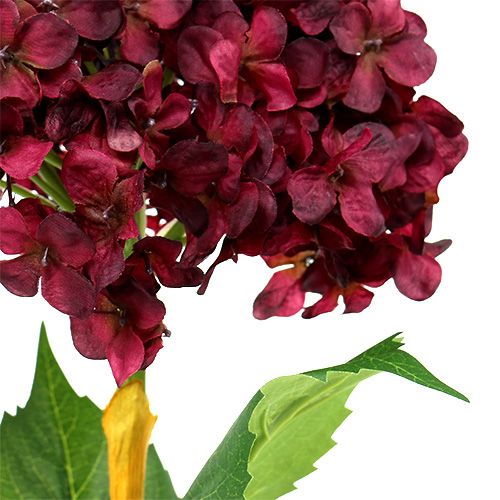 Artikel Hortensia konstgjord mörkröd 80cm 1st