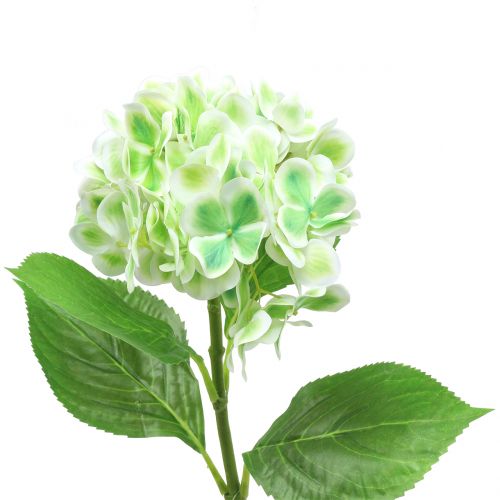 Artikel Hortensia konstgjord grön, vit 68cm