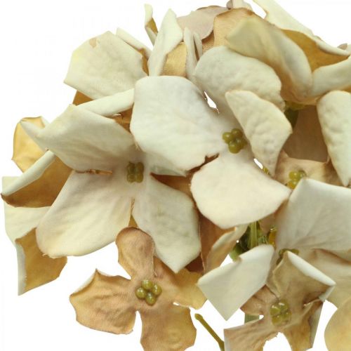 Floristik24 Hortensia konstblomma brun, vit höstdekoration sidenblomma H32cm