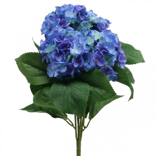 Hortensia konstgjord blomma Blå sidenblommabukett 42cm
