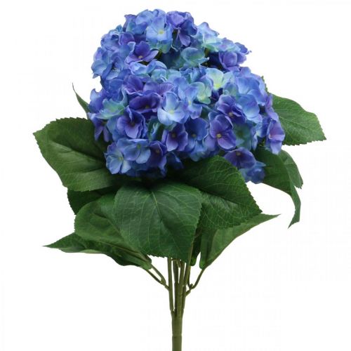 Floristik24 Hortensia konstgjord blomma Blå sidenblommabukett 42cm