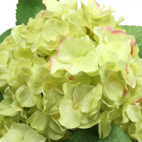 Artikel Hortensia konstgjord grön konstgjord blombukett 5 blommor 42cm