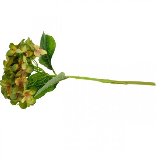 Floristik24 Hortensia konstgjord Grön, Gul konstgjord blomma H35cm