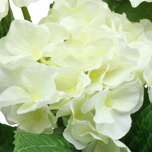 Artikel Hortensia konstgjorda vita sidenblommor bukett sommardekoration 42cm