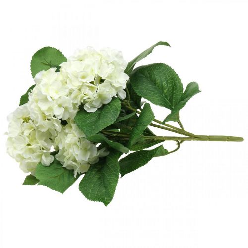 Artikel Hortensia konstgjorda vita sidenblommor bukett sommardekoration 42cm