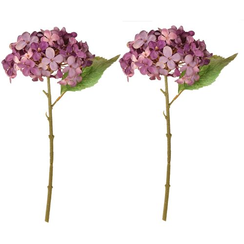 Artikel Konstgjorda hortensior Lila konstgjorda blommor hortensia 34cm 2st