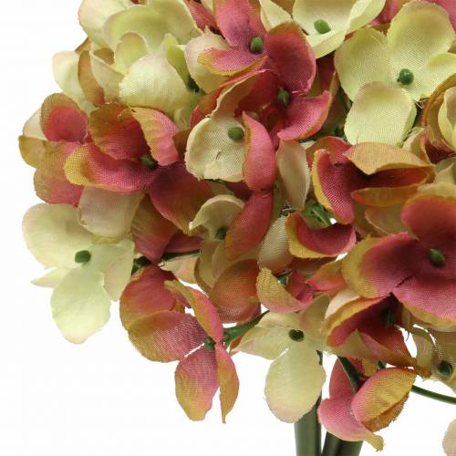 Floristik24 Hortensia grupp konstgjorda blommor rosa, gul 28 cm