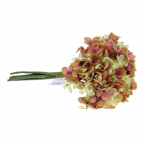 Floristik24 Hortensia grupp konstgjorda blommor rosa, gul 28 cm