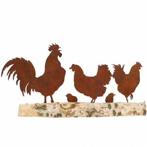 Floristik24 Kycklingfamiljrost på träbjörk 32cm H15,5cm