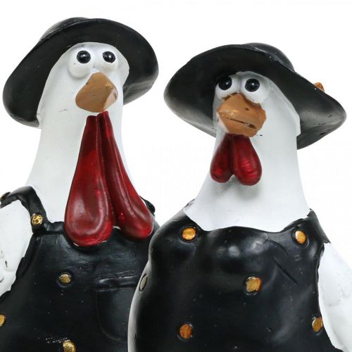 Floristik24 Kycklingpar, påskdekoration, vår, dekorativa kycklingar med hatt H11cm set om 2