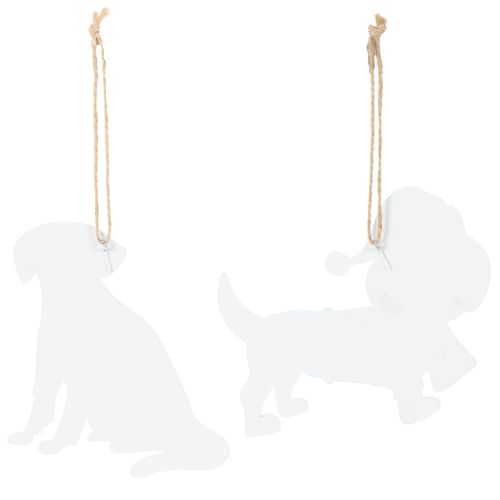Hundjulprydnad, Dekorativ hängande prydnad, Hund med halsduk och mössa, 12 cm, 2 stycken | Floristik24.se