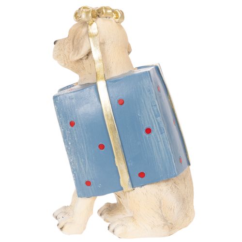 Dekorativ figur av en sittande valp i presentask, 20 cm | Floristik24.se