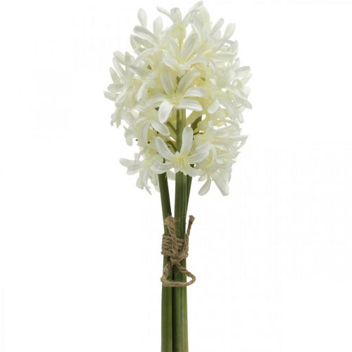 Floristik24 Konstgjord hyacint vit konstgjord blomma 28cm bunt om 3st
