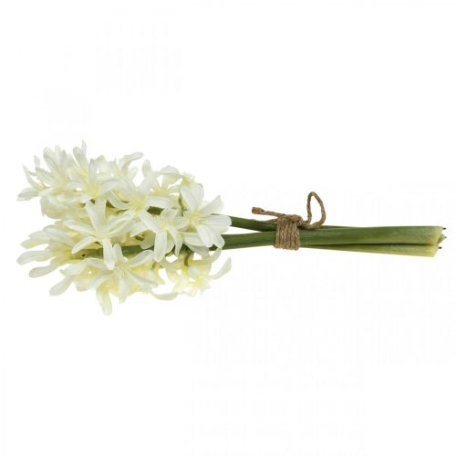 Floristik24 Konstgjord hyacint vit konstgjord blomma 28cm bunt om 3st