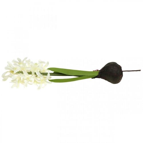 Floristik24 Konstgjord hyacint med lök konstgjord blomma vit att sticka 29cm